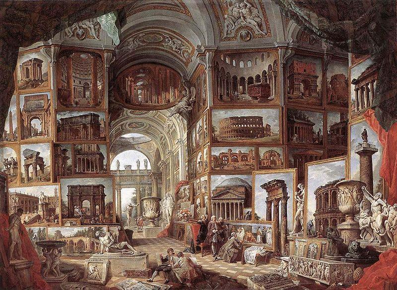 Giovanni Paolo Pannini Picture gallery with views of ancient Rome China oil painting art